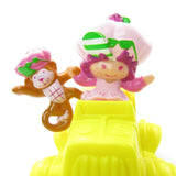 Raspberry Tart Riding in a Car with Rhubarb miniature figurine