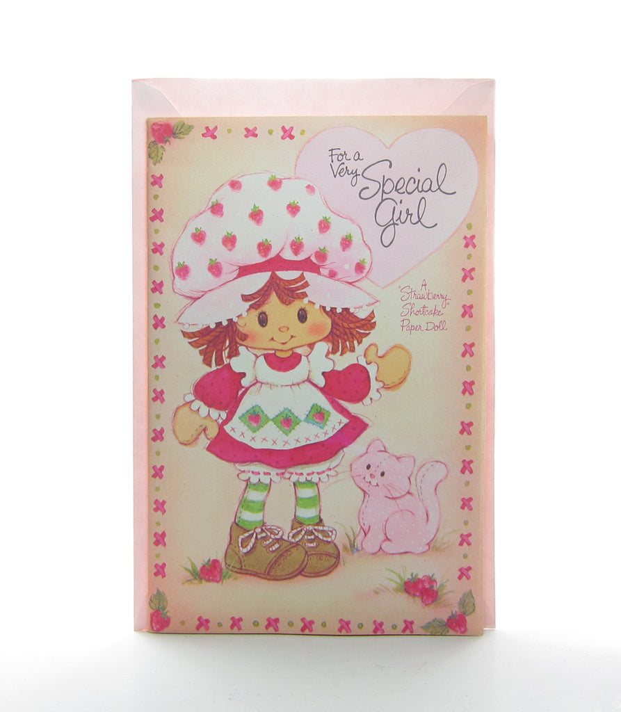 Valentine's Day Strawberry Shortcake Paper Doll Card