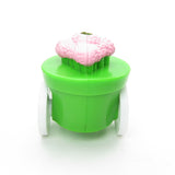 Green cart with pink flowers for Mint Tulip figurine
