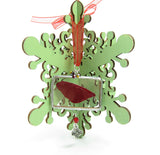 Christmas tree ornament with red fairy wing