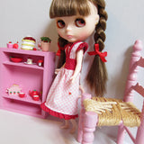 Handmade strawberry dress for Blythe doll
