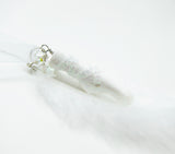 White Polymer Clay Pointe Shoe Necklace with Feather