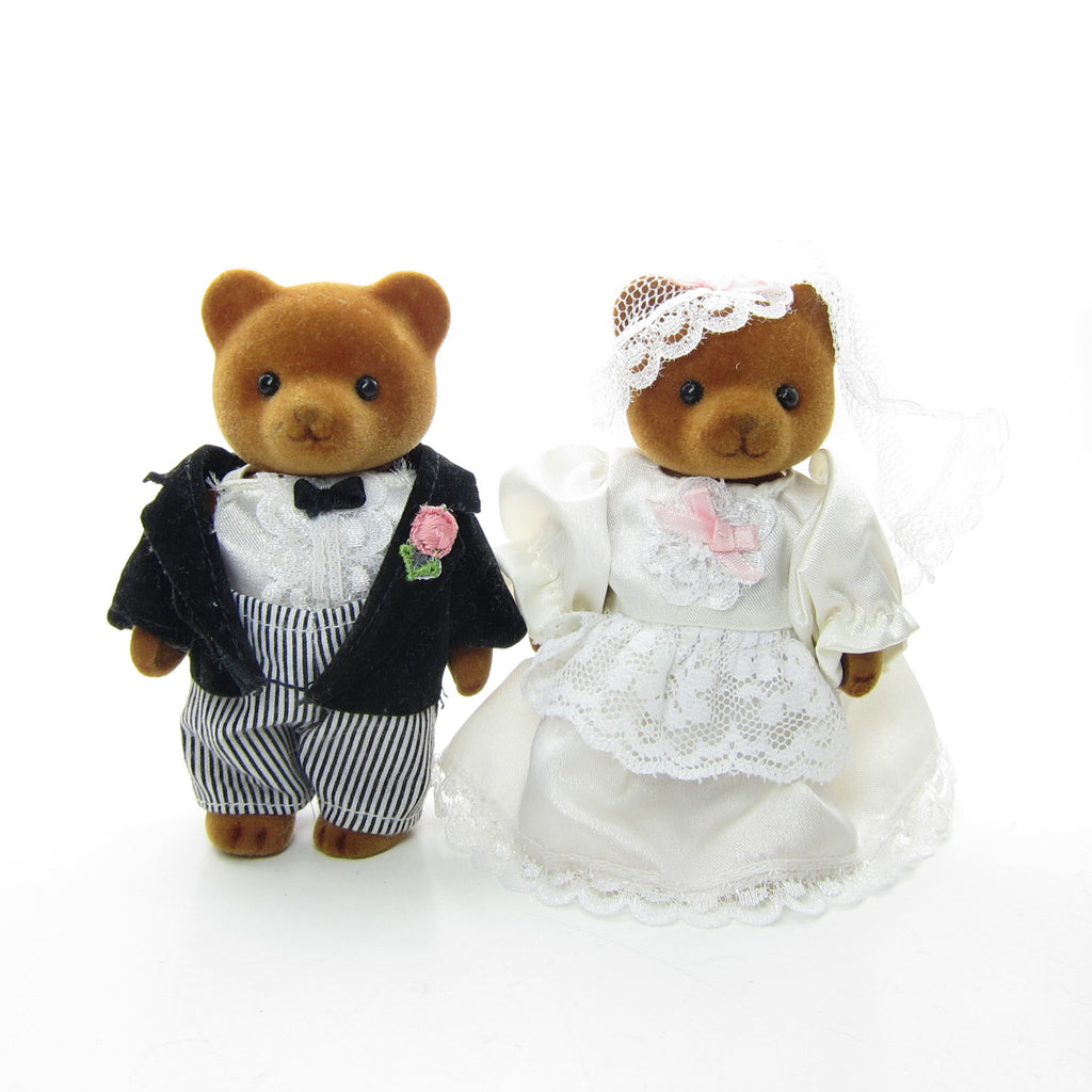 Teddy & Tammy Flocked Bride & Groom Wedding Couple Bears from Teddy Bear Story