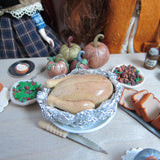 Roast turkey polymer clay dollhouse miniature