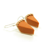 Polymer clay earrings with pumpkin pie slices