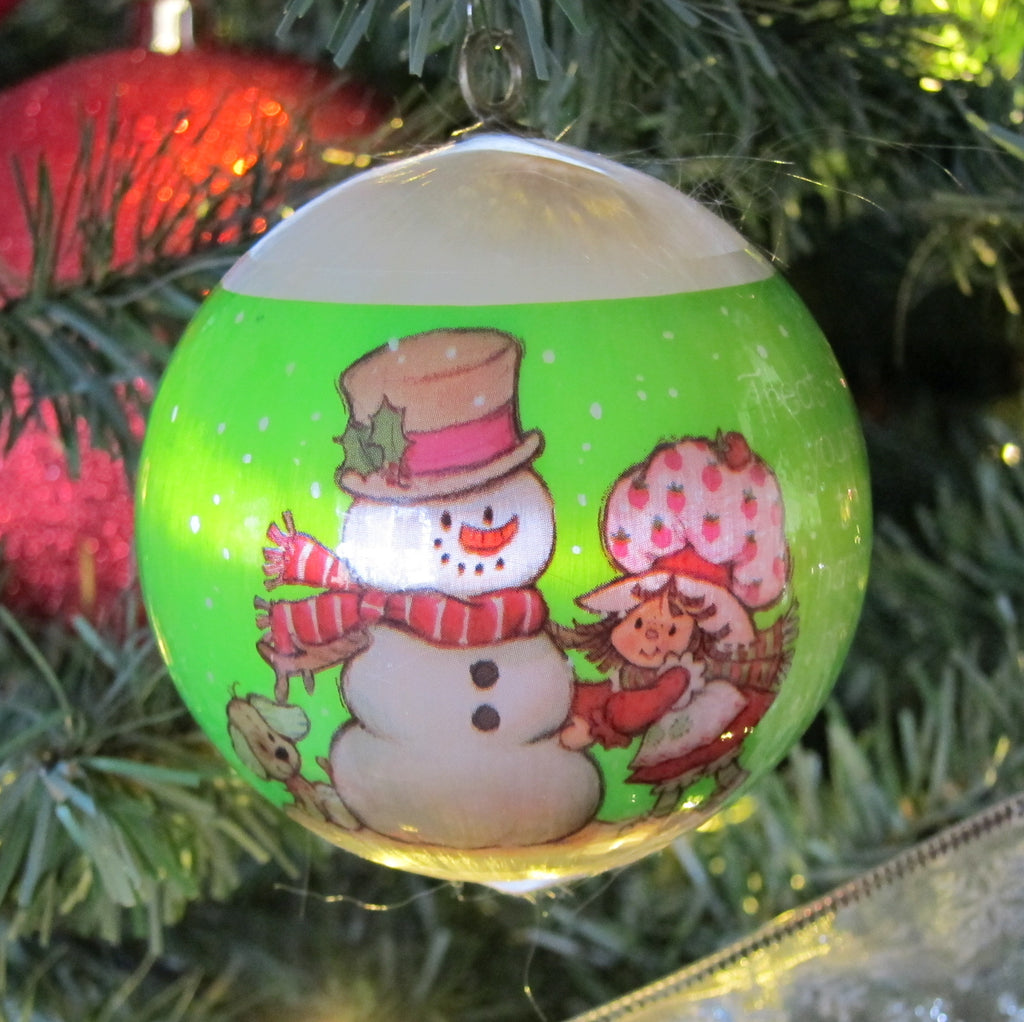 Treat Yourself to a Happy Holiday 1982 Strawberry Shortcake Silk Ball Ornament
