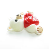 Hallmark teddy bear pin with Be Mine heart