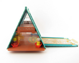 Fisher-Price Play Family A-Frame vintage 1974 Little People house with toys and furniture