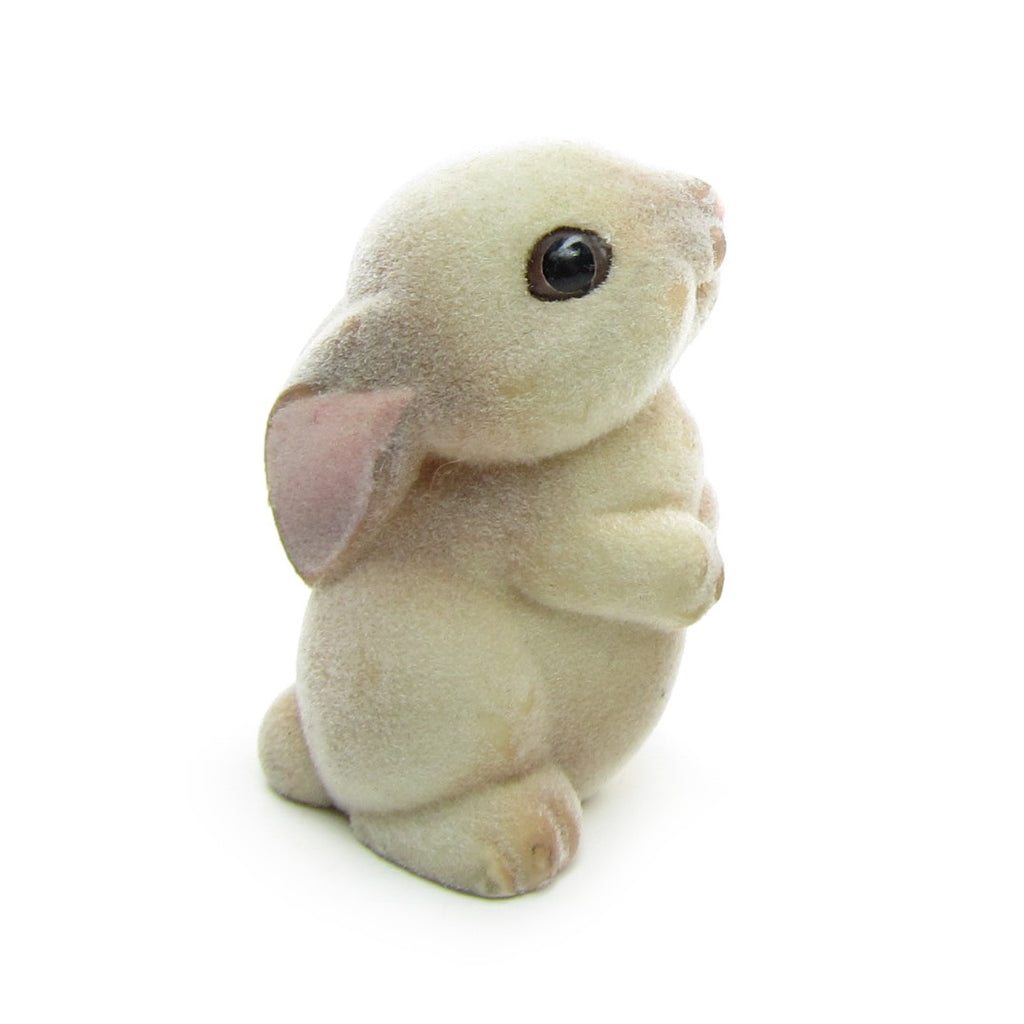 Flocked Bunny Rabbit Vintage 1982 Hallmark Merry Miniatures Figurine - Large