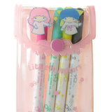 Little Twin Stars markers in pink plastic case