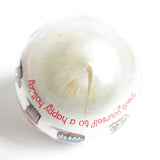 White silk ball Strawberry Shortcake ornament