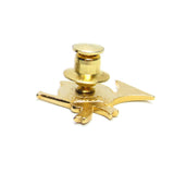 Gold French horn Christmas tack pin