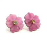 Vintage Avon frosted floral pansy flower convertible earrings