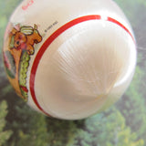 White silk ball Strawberry Shortcake ornament