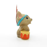 Hallmark Merry Miniatures mouse with drum Thanksgiving figurine
