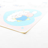Little Twin Stars stickers with peeled-back corner