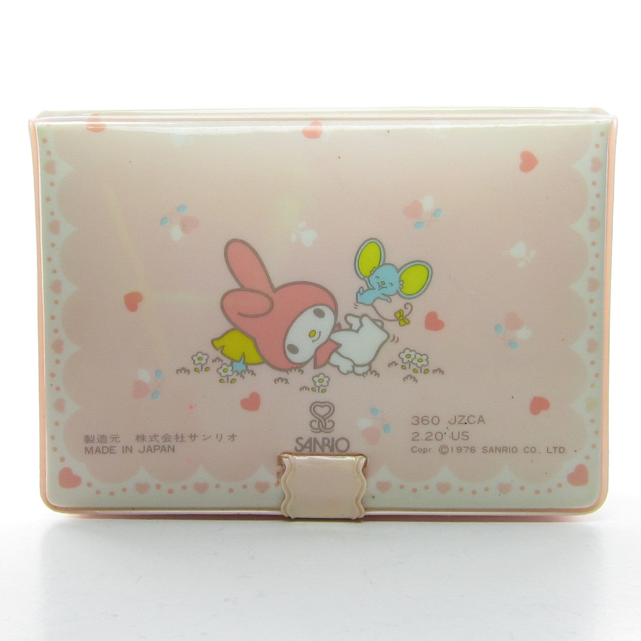 My Melody Vintage Padded Pink Vinyl Jewelry & Makeup Box Case with 