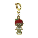 Cherry Cuddler Strawberry Shortcake gold enamel charm for charm bracelet
