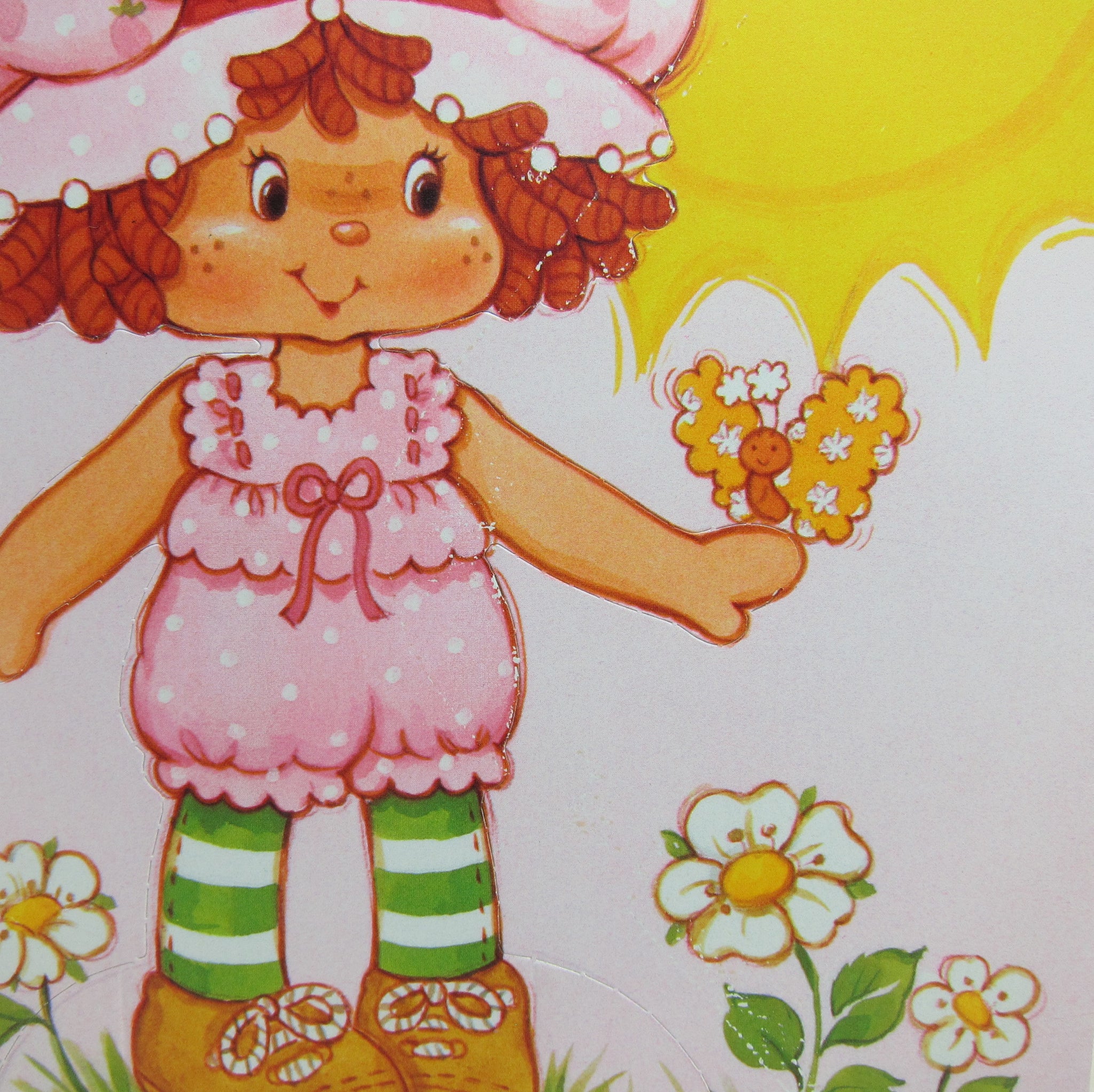 Easter Strawberry Shortcake Paper Doll Card Brown Eyed Rose