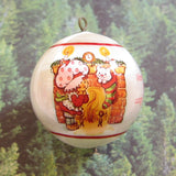 Strawberry Shortcake silk ball ornament with fireplace