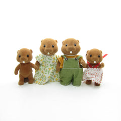Sylvanian Families Waters Beaver Mother, Father, Brother and Sister