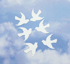 White Paper Doves Scrapbooking Die Cuts