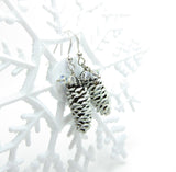 Sterling Silver Pine Cone Dangle Earrings