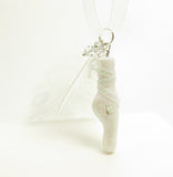 Swan Lake ballet slipper pendant necklace with Swarovski crystals