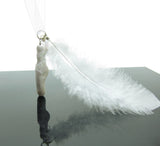 White Swan Polymer Clay Pointe Shoe Necklace