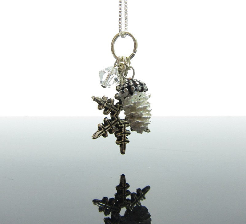 Mini Cones Mini Pine Cone Pendant in Argentium Silver