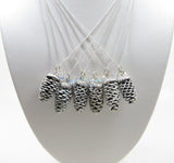 Set of 5 bridesmaid bridal party necklaces for winter wedding