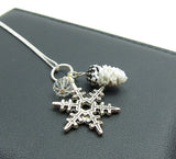 Snowflake Pine Cone Necklace on Sterling Silver Chain