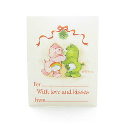 With Love and Kisses Care Bears Christmas Gift Tag with Cheer & Good Luck Bear