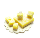 Polymer clay miniature lemon bar earrings