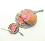 Ham on the bone polymer clay miniature dollhouse dinner