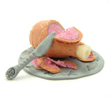 Dollhouse miniature ham on the bone with slices